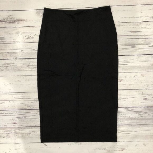 H HALSTON Ponte Midi Skirt Black - Picture 1 of 3